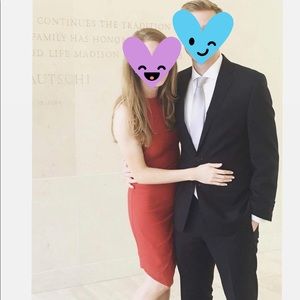 Elizabeth and James red cocktail dress